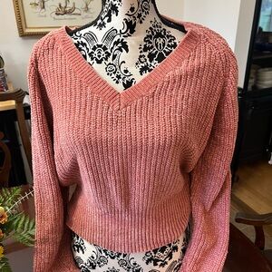 Urban Outfitters Dusty Rose V-Neck Sweater